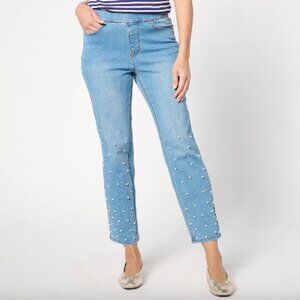 Isaac Mizrahi Live! Reg True Denim Straight Ankle Jeans , Sz 28W a631687